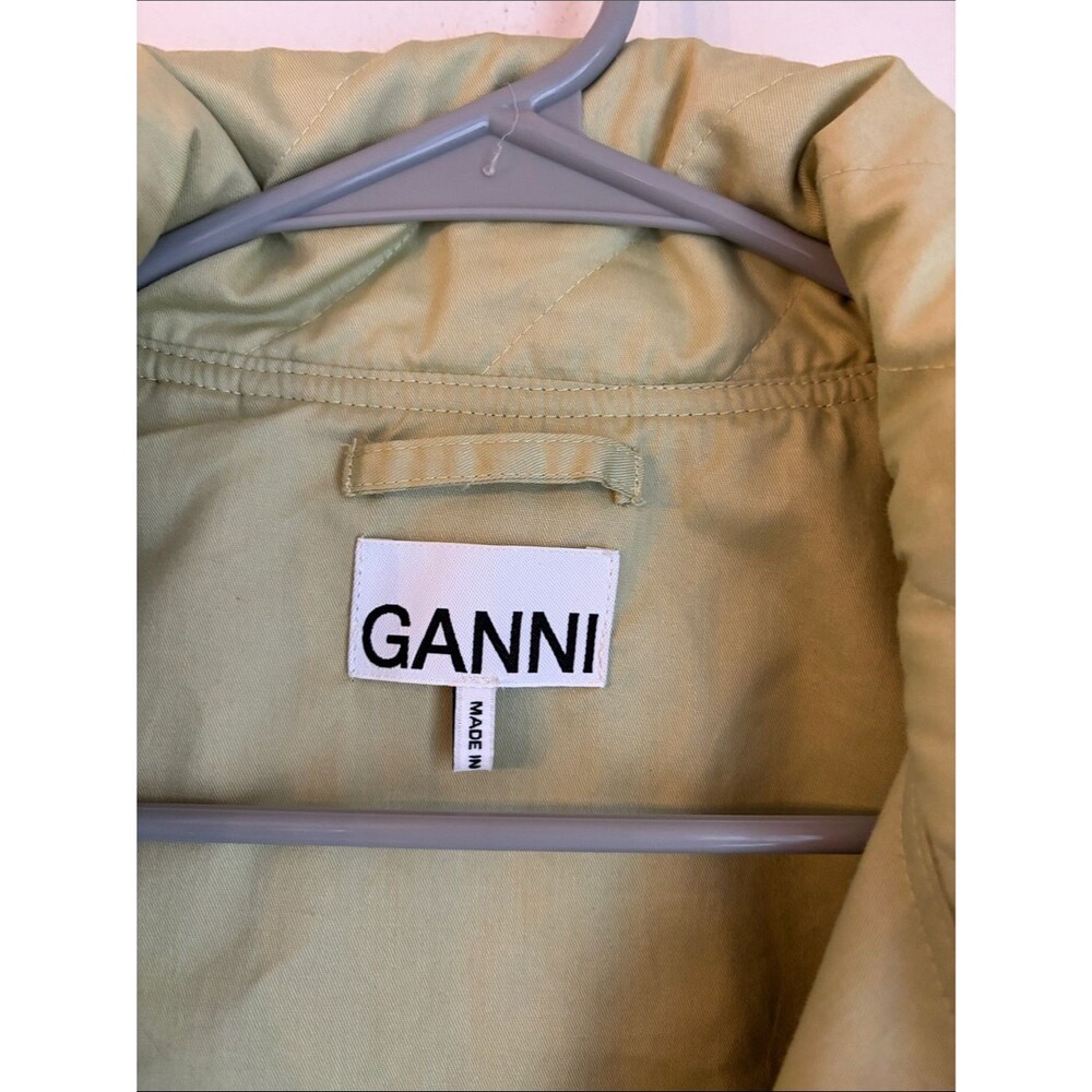 Ganni double twill women oversized utility chore cropped Jacket trench coat 38 M - Picture 10 of 16